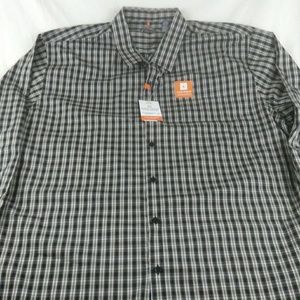 Van Heusen black gray checkered shirt 👕